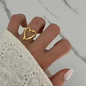 Gold Ring Heart Shape