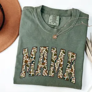 Comfort Colors Vintage Camouflage Mama T-shirt, Camo Mama T-shirt, Mother's Day Gift, Varsity Mama Tee, Trendy Outfits July, Best Gift