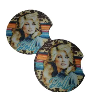 Dolly Parton Car Coasters - Classic Design with Dolly Parton Print, Ideal for Car Use