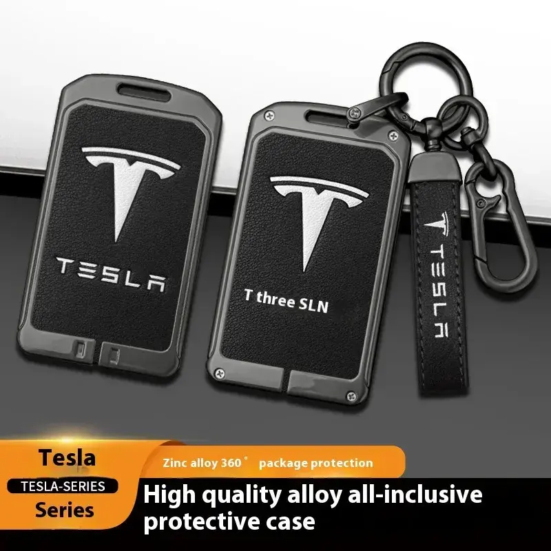 Tesla Model 3 S X Y Roadster Cybertruck Car Metal Key Case Cover Keyless Card Protector Holder Accessories Zinc Alloy 360° Protection, Key Covers For Car Keys, Key Fob Holder