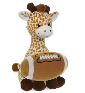 DOLLIBU Fluffy Stuffed Toys - Soft Polyester 10-in Giraffe Stuffed Toy with Football Accent, Ideal Customized Gifts for Kids