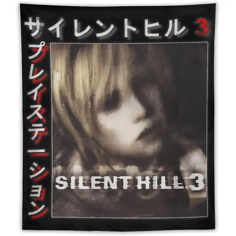 Spooky Silent Hill Horror Printed Tapestry - 30x40in (76x102cm) & 50x60in Goth Home Decor, Living Room Wall Decor, Trippy Tapestry Room Hanging Supplies