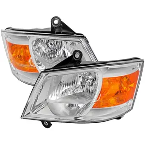 2008-2010 Grand Caravan Factory Style Headlights - Chrome/Clear Lens