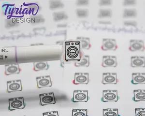 Laundry Icon, Washing Stickers. Clothes, Different color options. stickers for Planners, journals and calendars sticker sheet