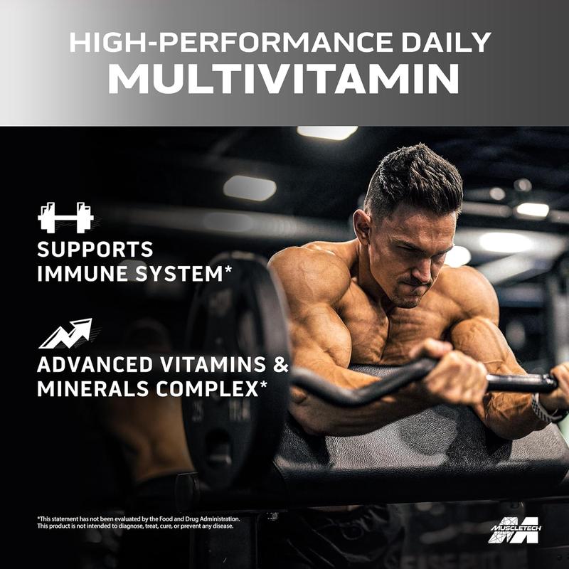 Muscletech Platinum Multivitamins for Men & Women - Multi-Vitamin Supplement for Immune Support - 18 Vitamins & Minerals, Vitamin A C D E B6 B12