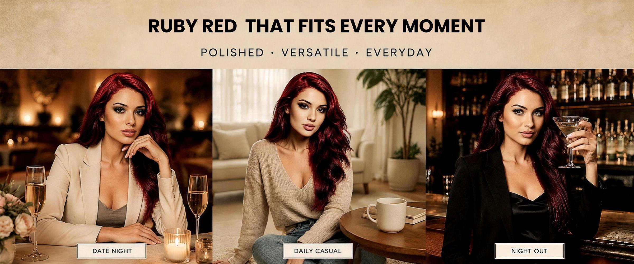 SOFTSUB Ruby Red Permanent Hair Color Cream Kit with Developer, Vibrant Red Hair Dye with Vitamin B5, Cream Formula, 120ml At-Home Hair Coloring Kit for Women,hair transformation