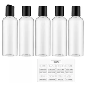 Travel Bottles for Toiletries 3.4 oz - Travel Size Containers for Shampoo Plastic - Small Empty Lotion Squeeze Bottle for Liquid TSA Approved - Leak Proof Mini Conditioner Refillable Clear 100ml