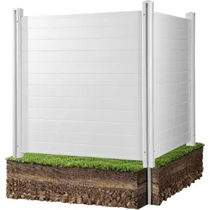 VEVOR 48 Wx 48 H Vinyl Fence Panels, Air Conditioner Fence, Outdoor Privacy Screens for Trash Can, Pool Equipment Enclosure, Privacy Screen Kit Strip Panels (2 Panels)VEVOR Super Brand Day