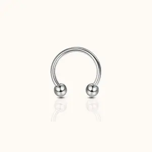 Ball Septum Ring Internally Threaded Daith Horseshoe Circular Barbell Nose Piercing Jewelry