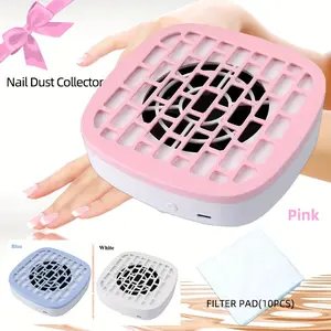 Mini Nail Vacuum Cleaner, Nail Dust Collector, Portable Manicure Dryer, DIY Manicure with USB Plug, Includes Filter Cloth, Strong Suction, Detachable Paper Filter, Perfect Gift