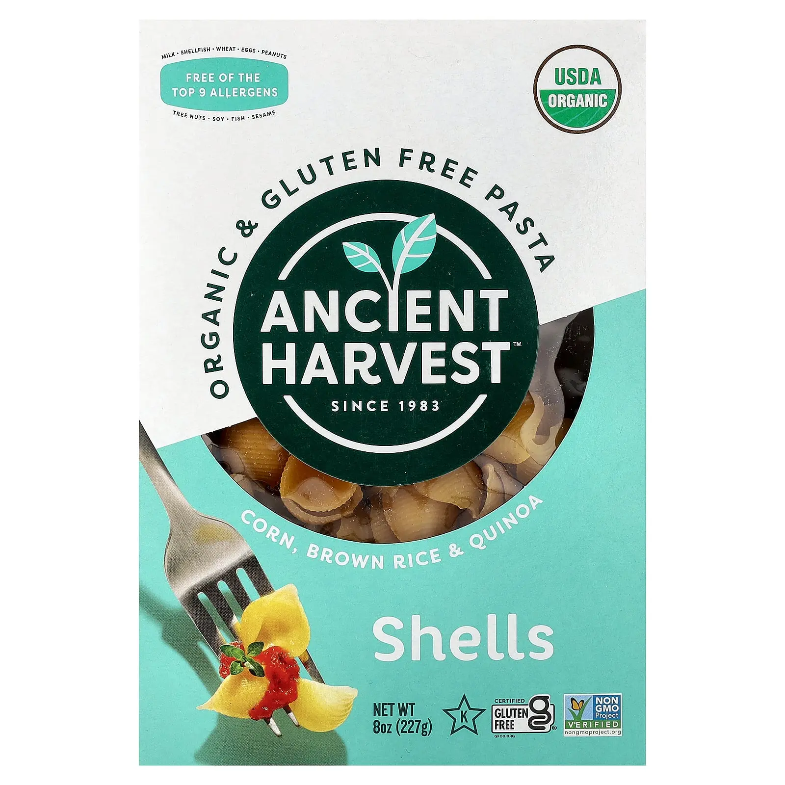 Ancient Harvest Organic & Gluten Free Pasta, Shells, 8 oz (227 g)