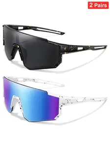 Fashion Outdoor Sports Sunglasses for Men and Women (2 Pairs Set), Smart Sports Glasses, Windproof Baseball Glasses, Cycling Running Eyewear, Perfect Gift for Him Her, Christmas, Birthday, New Year, Back to School.