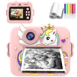 Unicorn Design Instant Print Camera, 1080P HD Instant Print Camera, Digital Camera, Ideal Gifts for Boys & Girls