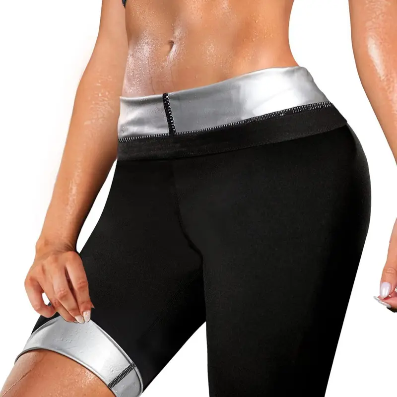 Women's Solid Sauna Shorts, High Waist Tummy Control Sporty Waist Slimmer Butt Lift Fitness Shapewear Workout Sweat Pants, Ladies Sportswear for Indoor Outdoor Wear
