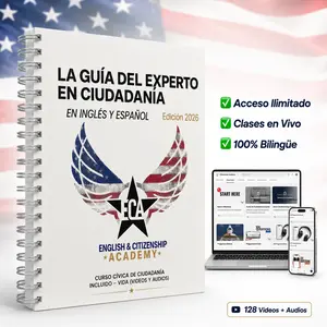 Libro de Ciudadanía 128 Regular Edition - Civics Course, Step-by-Step Format, Writing & Reading Support, Lifetime Access to Videos & Audios, Exam Audiobooks (Education Textbook)
