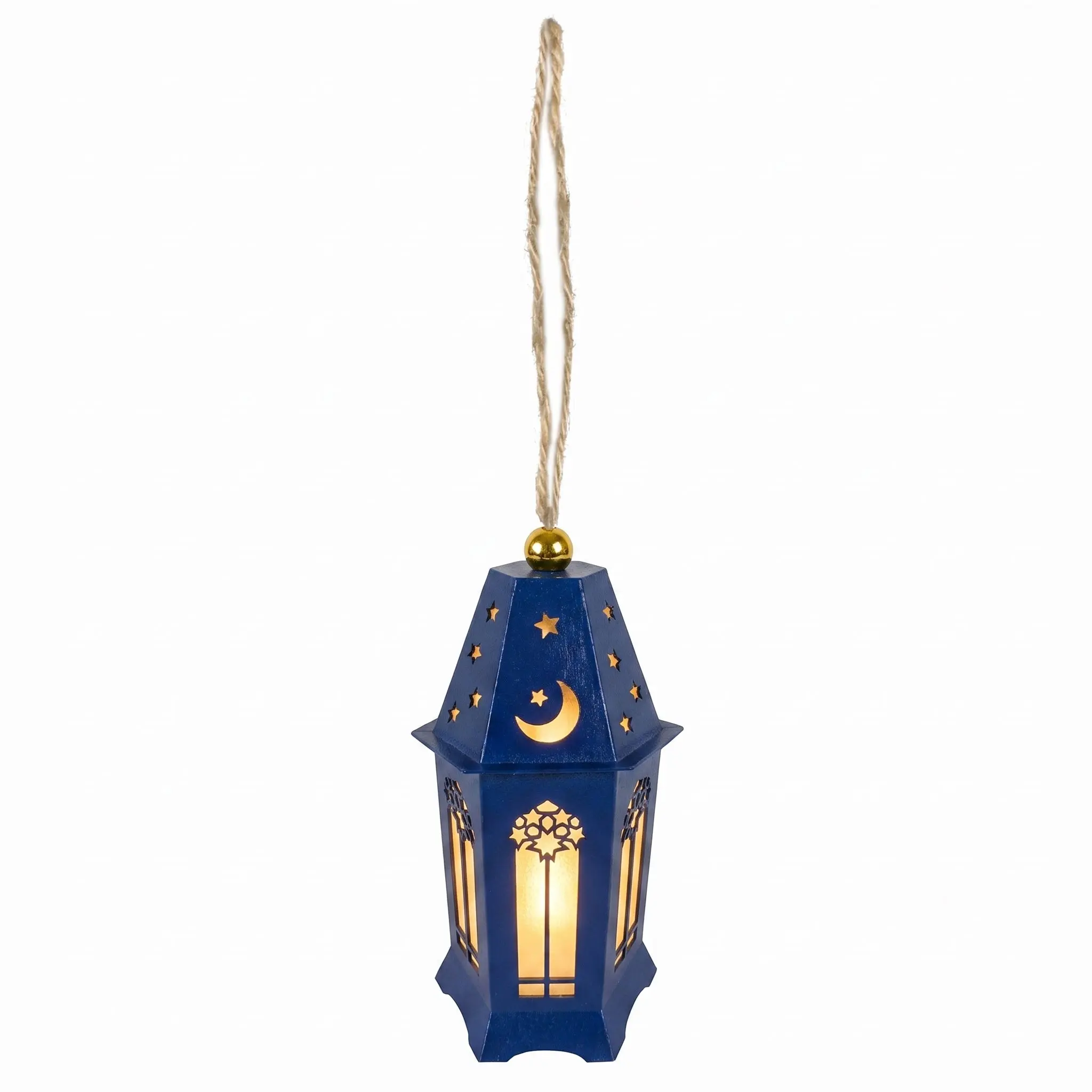Mini LED Eid Lantern with Crescent Moon Design Mini LED Eid Lantern with Crescent Moon Design