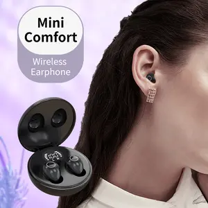 Ultra Mini Wireless Sleep Earbuds - 5.4 Bluetooth Earbuds, Hidden In-Ear Design, Angel Ring Touch Control, LED High-Definition Screen Display, Ultra-Thin Flip Compartment, Suitable for Sleep, Work, Ideal Gift, Earbuds Wireless