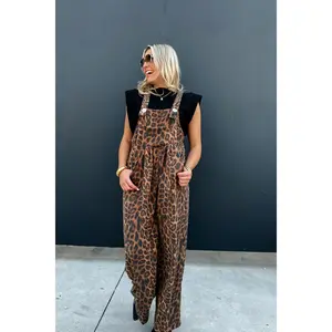 CHEETAH KARLI BOHO OVERALLS
