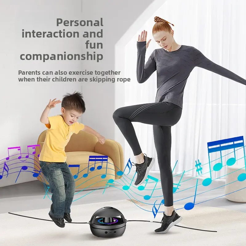 Smart Automatic Jump Rope Machine for Home Fitness, Compact ABS Trainer for Kids and Adults with Remote, Bluetooth Music, LED Display and 10 Speeds, Led Display Screen