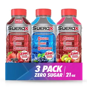 SueroX Sugar-Free Sports Drink for Hydration and Recovery, Electrolyte Hydration Drink with 8 Ions, Zero Calorie Sports Drinks with Electrolytes, Berries Lover Pack, 21.3 Fl Oz, 3 Pack