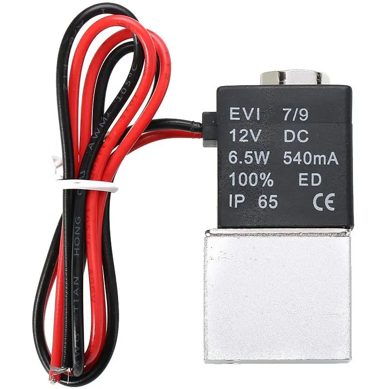 2-Way Normally Closed Electric Solenoid Valve for Baby Bottle Cleaners - 1/4 Inch NPT Female Port, Anodized Aluminum, 12V DC Direct Acting, DC12V 6.5W 100% ED Coil Duty, Vacuum Safe for Air, Gas, Water, Dc12v Coil, Aluminum Alloy