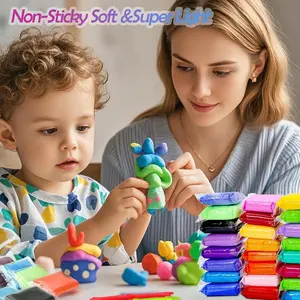 Super Light Magic Clay Set with Carving Tools, Dries Hard Non-Sticky, Vibrant Colors, DIY Creative Toy Gift (random Color), DIY Crafts