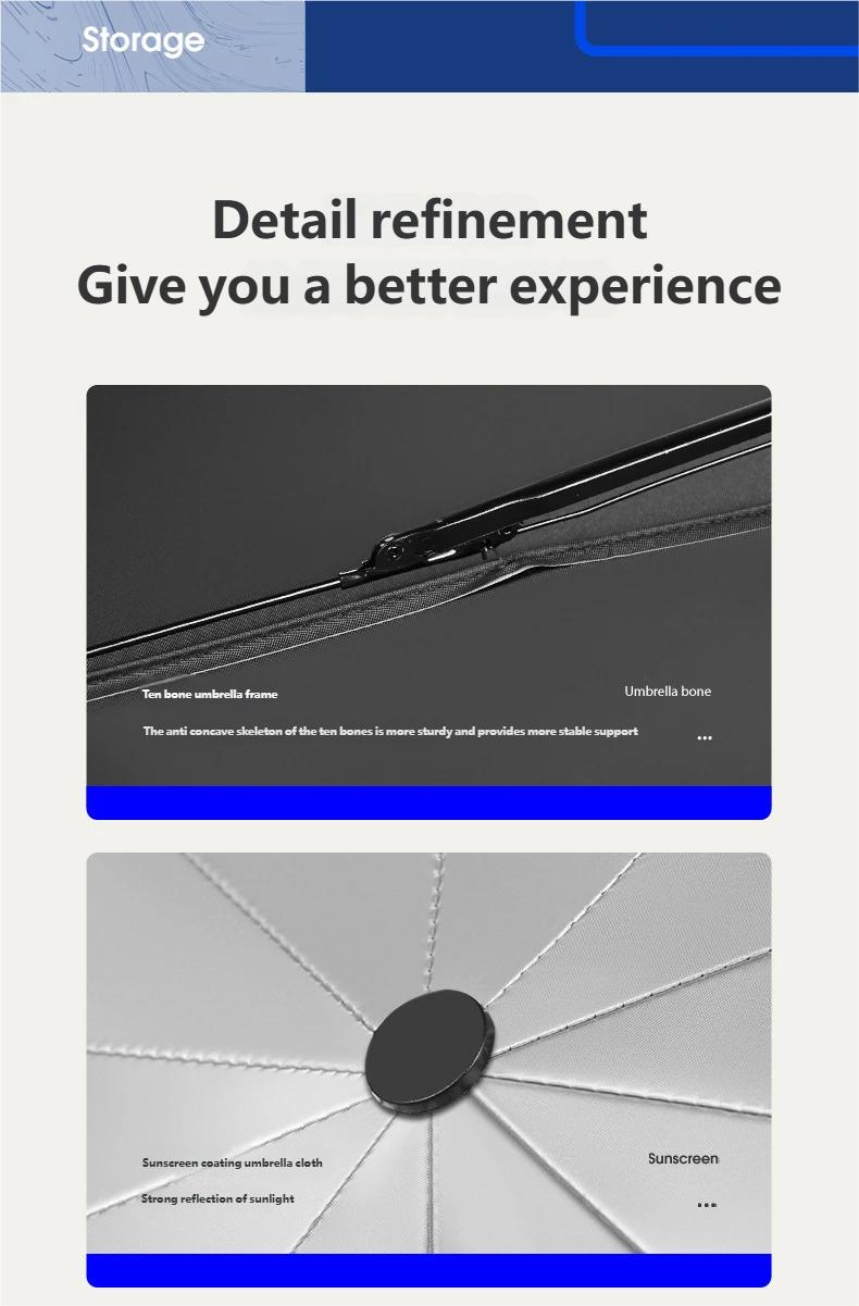 Foldable Car Windshield Umbrellas, Sun Shade Umbrella for Front Windows, Suitable for Windshields of Various Car Models (Large)