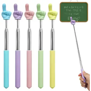 5 count Retractable Teacher Pointer Stick for Classroom  Reading Finger Pointer Stick for School  Elementary, Classroom Supplies