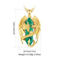 Large Dragon Gold Plated Malachite