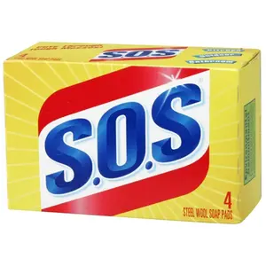 212 MAIN Clorox S.O.S Steel Wool Soap Scrubbing Pads - 4 Count Box, Powerful Cut, Indoor/Outdoor Use for Reptile & Amphibian Pet Cleaning Tools