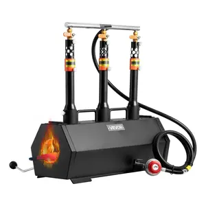 Summervibes VEVOR Portable Propane Forge, 3 Burners, 2600 Tool and Knife Making Blacksmithing Farrier Forge, Large Capacity Hexagon, Cold-Rolled Steel Gas Forging Tools and Equipment, Use for Metal Forging
