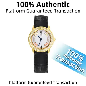 Cartier London Collection W1009143 Ladies' Watch WHT025266 with Aftermarket Diamond Bezel Quartz Movement 27 mm White Dial Gold-Plated Silver Case