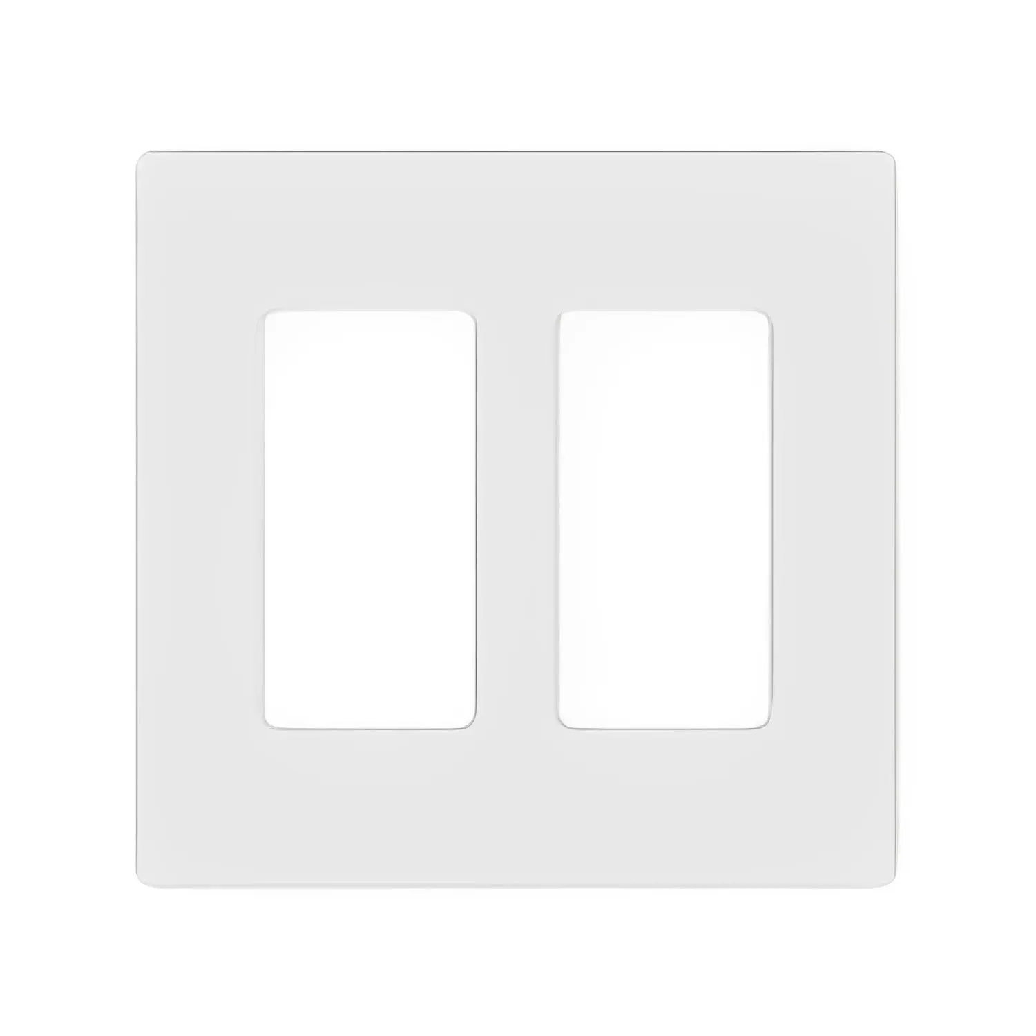 Lutron Claro 2-Gang Decorator Wall Plate - Screwless Modern Light Switch Faceplate, Durable Plastic, Gloss Finish Boasts Reflective Properties, Designer Electrical Wall Plate