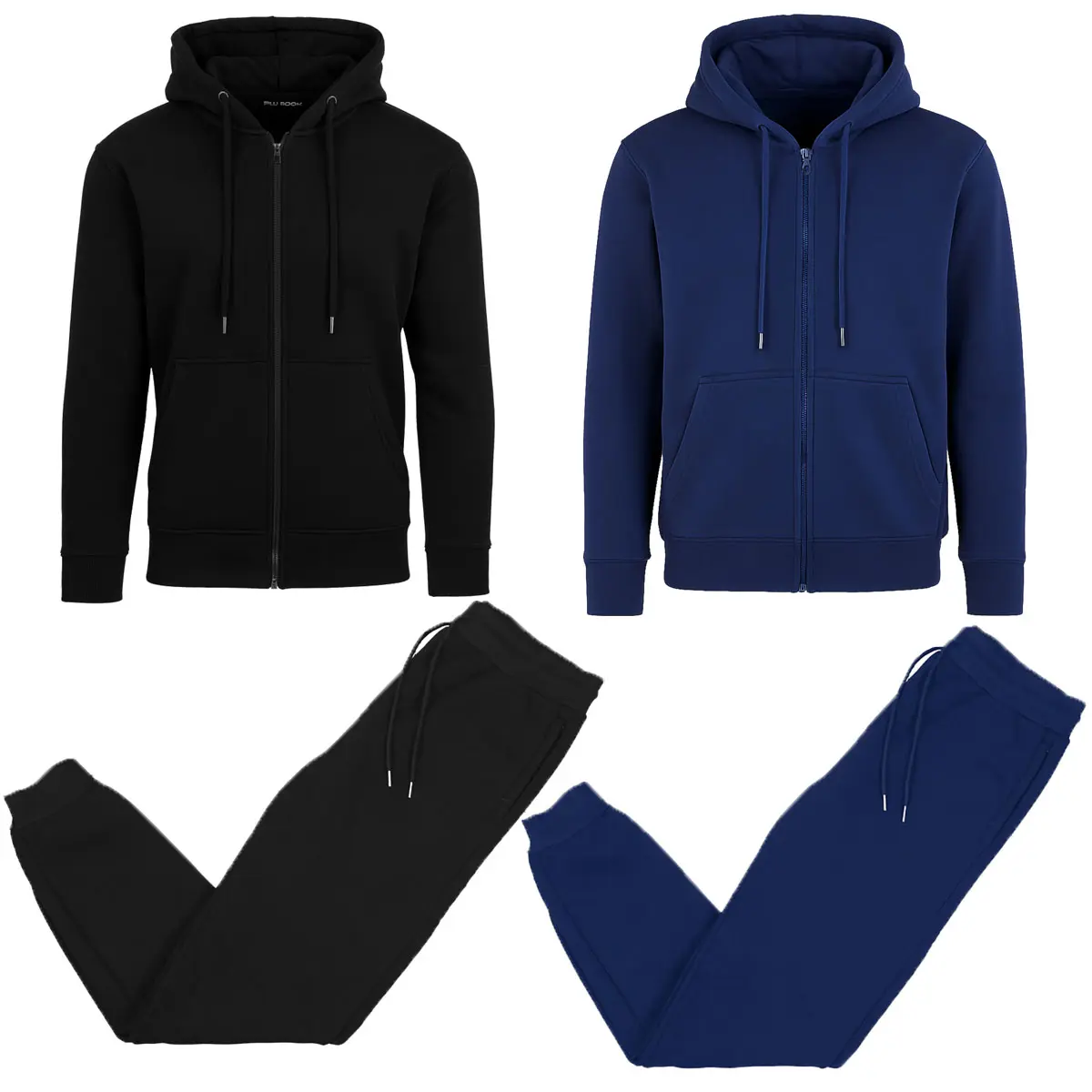 (Fleece Zip) Black-Navy