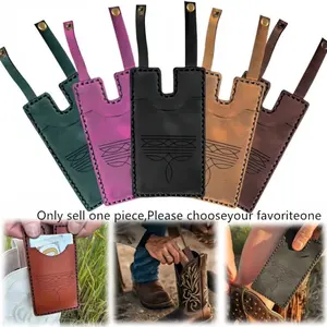 Western Boot Wallet with Buckle Strap, Fashion Leather Wallet 2026, Handmade Leather Boots Credit Card Holder, Small Wallet with Buckle Closure