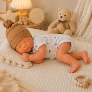 NO.14  18.31in/46.5cm-Full body silicone baby boy doll(7.3lb)Rebornbaby doll,realistic soft skin,lifelike real baby,Exquisite gift box packaging,suitable for gifting, as a companion for children.