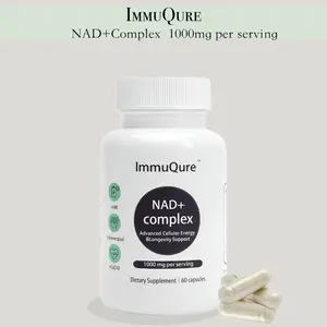 IMMUQURE 1000mg NAD+ for Cellular Energy, Support Healthy Aging &Focus-With NAD+,CoQ10, Resveratrol, PQQI 60 Capsules high purity nad｜FDA 3RD TESTED