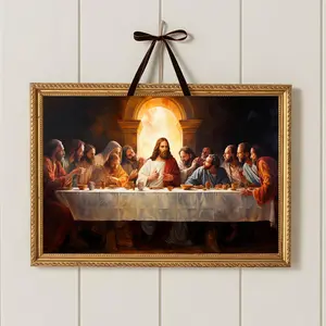 The Last Supper Wall Art Jesus Christian Painting Picture Wall Decor Jesus and Twelve Apostles Poster Print Artwork for Dining room Prayer Room Church Home Decortion less canvas museum-quality art print oval jesus  poster