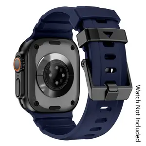 Waterproof Sport Bands Compatible for apple watch Ultra 3/2/1/SE/Series 10/9/8/7/6/5/4/3/2/1, Replacement Wristbands for Men & Women / Only Band -49/46/45/44/42mm-Watch Not Included  -Black Blue Smart Watch Straps