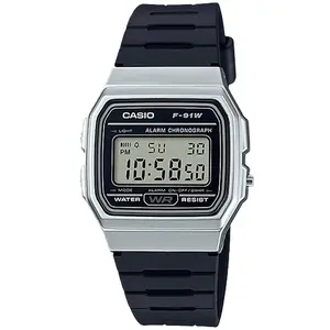 Casio Men's Classic Digital Watch with Silver Case - F-91WM-7ACF
