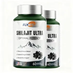 FLYNEW Shilajit Ultra, Optimal Potency Himalayan Shilajit 50% Fulvic Acid, Adaptogen Energy Stamina Immune Support, Antioxidant Supplement with L-Arginine, Made in USA, 60 Vegan Capsules sd  188 Vitamin Edible Dietary Fitness