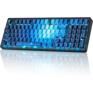 ZH980 Mechanical Keyboard,95% Blue Creamy Keyboard with Number Pad,Hot-Swappable Custom Gaming Keyboard,Shine Through Dye Sublimation PBT Keycaps,Creamy Sounding Linear Switches