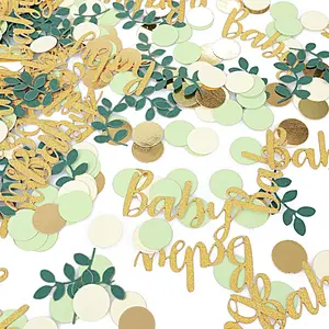 350 count Confetti Tissue Sprinkle, Champagne   Sage Green  Shower Decorations, Ice Cream Theme Donut Party Confetti for Birthday Wedding  Table Scatter Balloon Filler