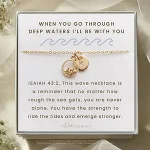 Encouragement Gift, Christian Jewelry, Sympathy Gift, Miscarriage Gift, Gifts for Her, Wave Necklace, Bible Verse Gifts, Bereavement Gift