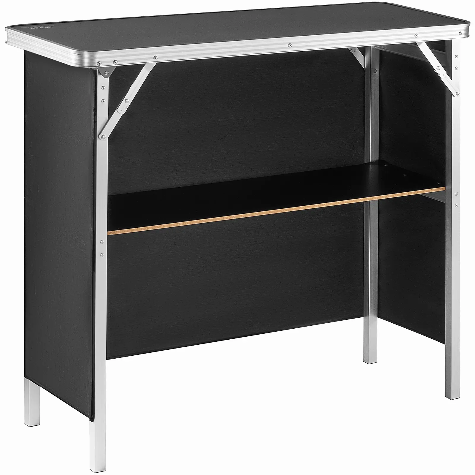 VEVOR Portable Tradeshow Podium Table, 38.39" x 15.16" x 34.25", Display Exhibition Counter Stand Booth Fair with Wall, Foldable Promotion Retail Bar Table Podium with Storage Rack and Carrying Bag