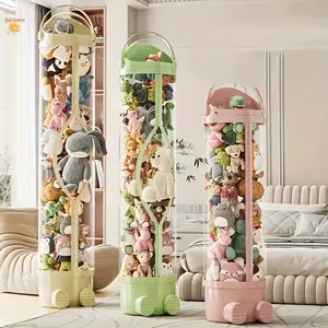 Heavy Duty Clear Display Case with High Zipper | Vertical Space-Saving Design, Sturdy Base for Action Figures & Holiday Decor