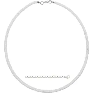 Puka Shell Necklace, White Beaded Seashell Necklaces for Women, Round Sea Shell Bead Choker for Men, Hawaiian Beach Surfer  Chokers