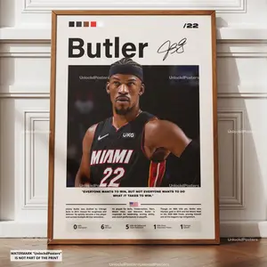 Jimmy Butler Poster, Miami Heat Basketball,  Star Print, Heat Wall Art, Basketball Decor, Butler Fan Gift, Jimmy Butler Print, Wall Art ( Unframed - Print Only )