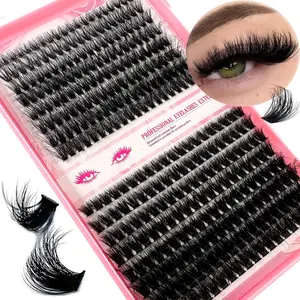 Individual False Eyelashes, 1 Box Mixed Length 8-16mm Self Grafting Curl Eyelashes, Eye Makeup Enhancement False Eyelashes for Women & Girls