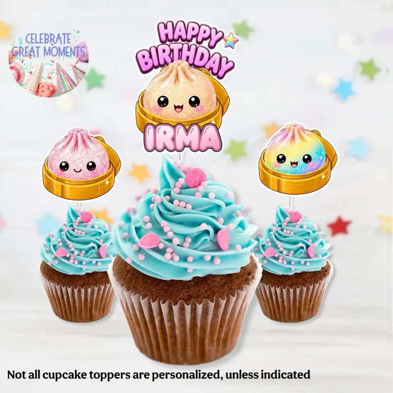 Custom Dumpling Cupcake Topper with PersonalizatioPersonalization